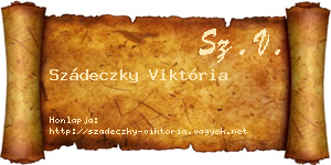 Szádeczky Viktória névjegykártya